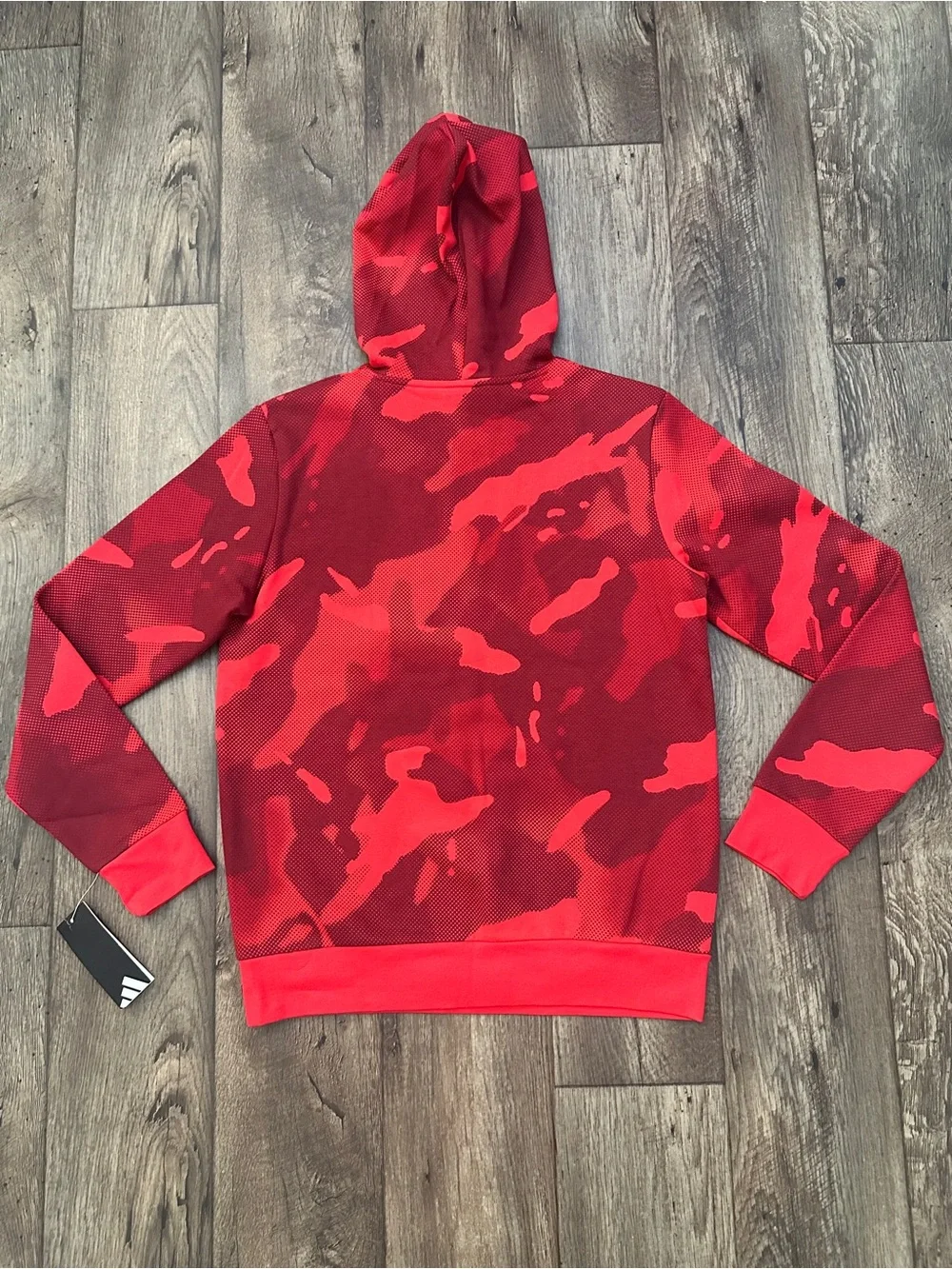 Adidas Regular Fit School Cotton Blend Hoodie Boys Size XL Red Camouflage